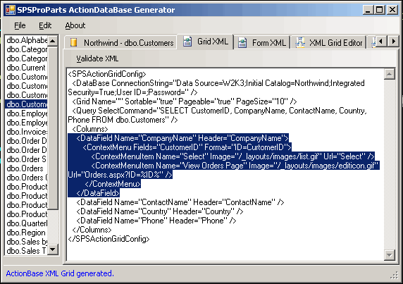 ActionDataBaseGenerator